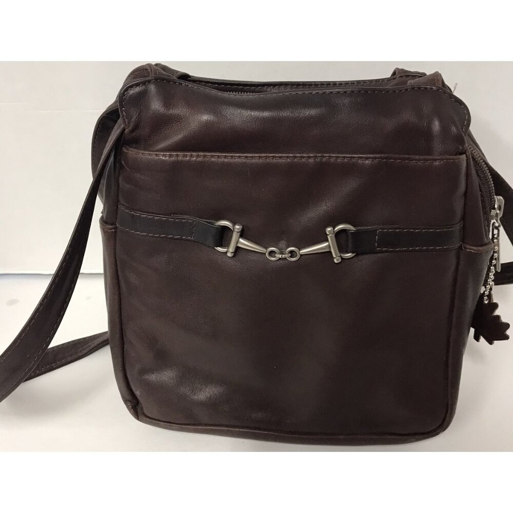 EUC Brown Leather Leather By Mann Bag Purse Made in Canada Handbag